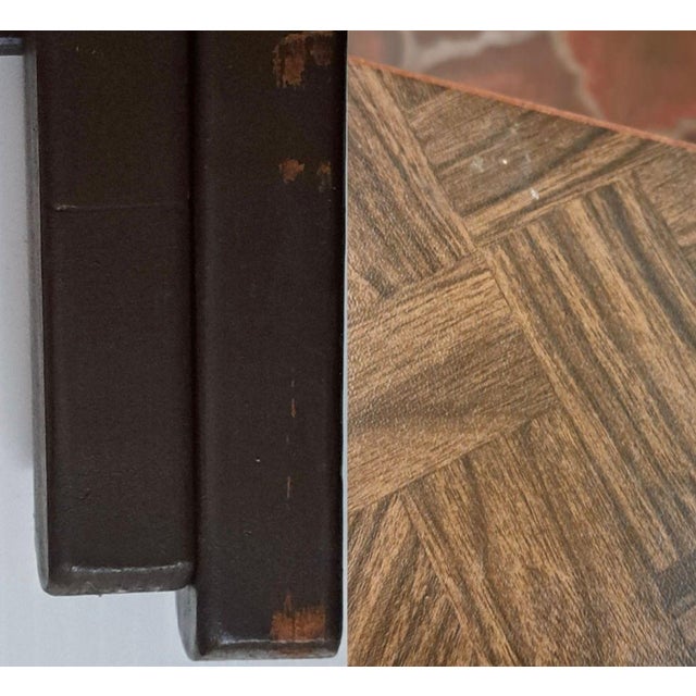 Mid-Century Modern Parquet Wood Tv Tray Tables, Set of 5 With Stand For Sale - Image 13 of 13