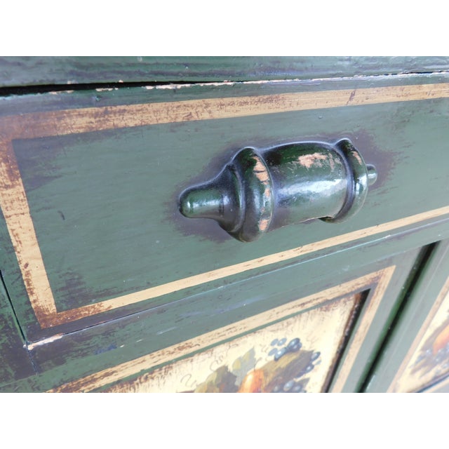 American Antique Signed Peter Ompir Hand Paint Wash Stand 37"w For Sale - Image 3 of 18