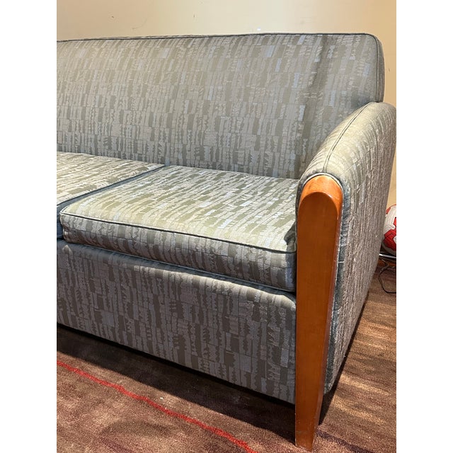 Mid-Century Modern 1990s Mueller Mid Century Modern Blue Sofa For Sale - Image 3 of 8