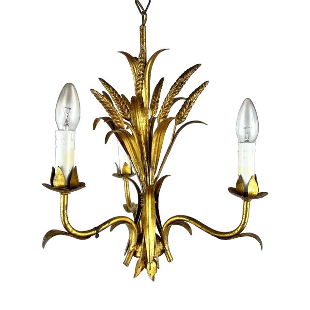 Vintage Italian Chandelier Ears of Wheat, Italy, 1960s For Sale