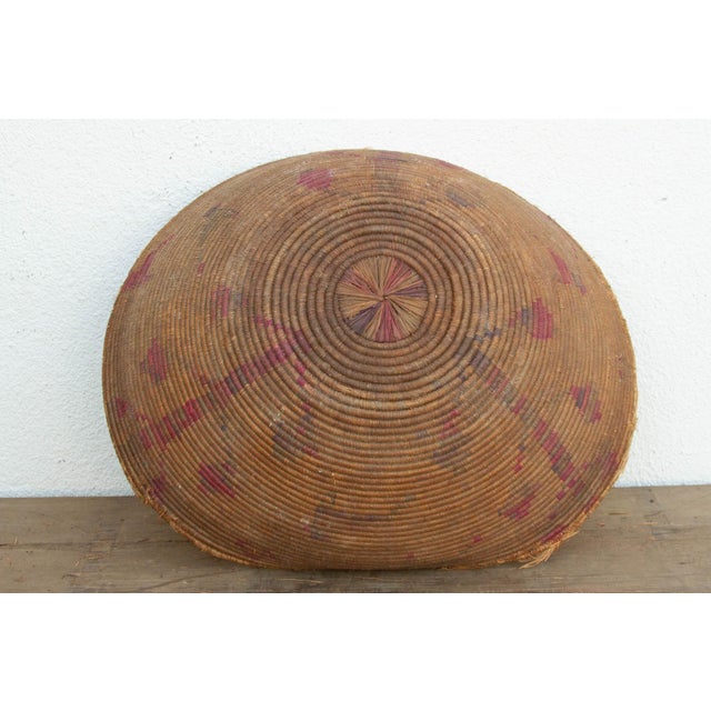 28" Dm Faded Motif Handwoven Gathering Basket For Sale - Image 9 of 10