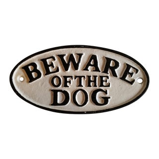 Cast Iron 'Beware of Dog' Sign For Sale