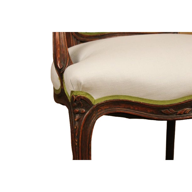 Early 20th Century Pair of Louis XV Style Beech Fauteuils For Sale - Image 4 of 7