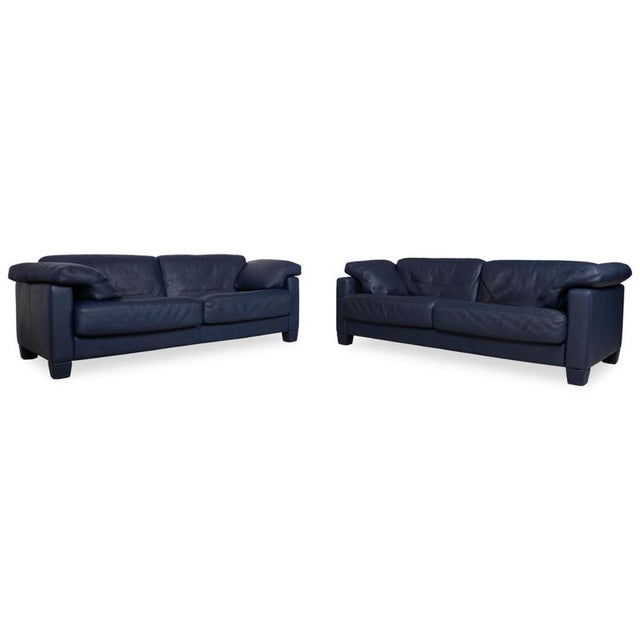 DS 17 3-Seater Sofas in Dark Blue Leather from de Sede, Set of 2 For Sale - Image 13 of 13