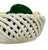 Ivory Mid-Century Italian Majolica Hand-Woven Ceramic Fruit Basket Centerpiece For Sale - Image 8 of 10