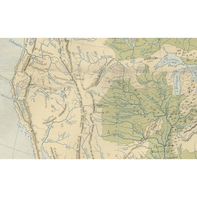 Paper Geological Map of North America by A.K. Johnston, 1852 For Sale - Image 7 of 12