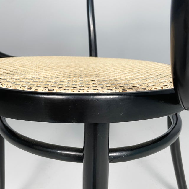 Austrian Modern Straw and Black Wood Chairs 209 by Michael Thonet for Radomsko, 1970s, Set of 4 For Sale - Image 10 of 15