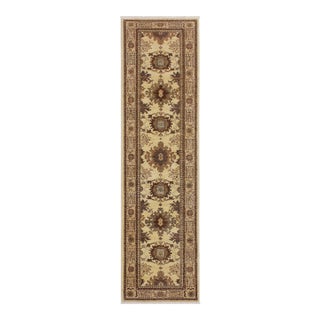 Boho Chic Ziegler Gold/Tan Wool Runner Rug- 2'6'' X 9'5'' For Sale