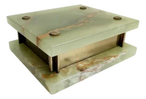 Art Deco Green Onyx & Bronze Smoking Box