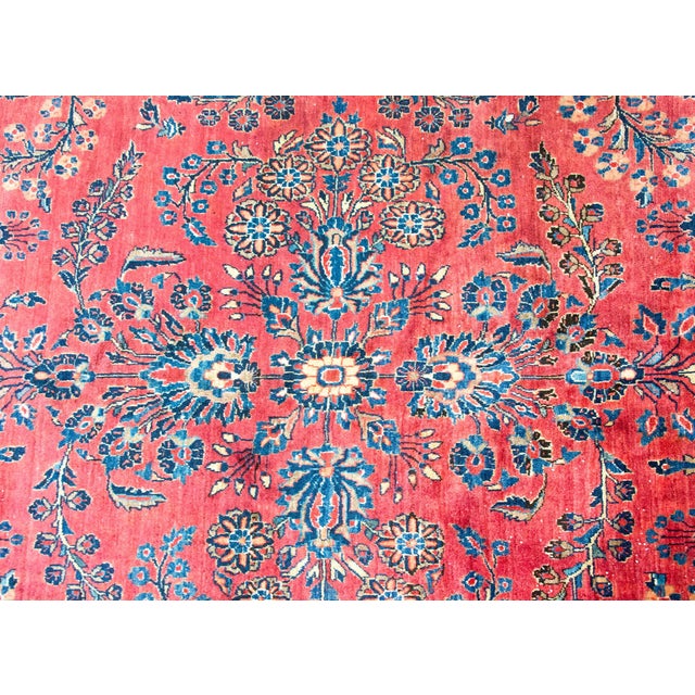 Burgundy Early 20th Century Persian Sarouk Rug For Sale - Image 8 of 15