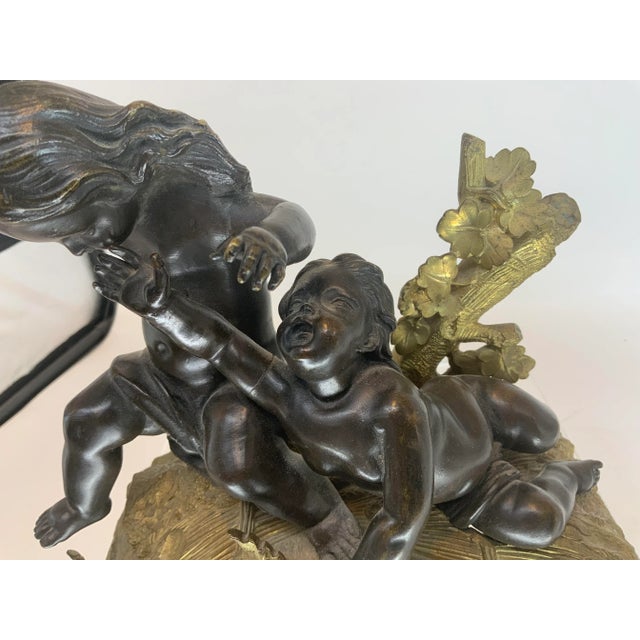 Antique French Bronze Sculpture of Playing Infants For Sale - Image 10 of 13
