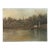 Vintage Original Landscape Oil Painting on Canvas, Waterfront Cottage Scene For Sale
