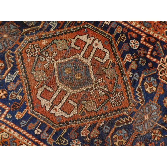 Antique Persian tribal rug. Hand knotted by the Nomads of South West Persia. Circa: 1920 Hand spun Wool pile on wool...
