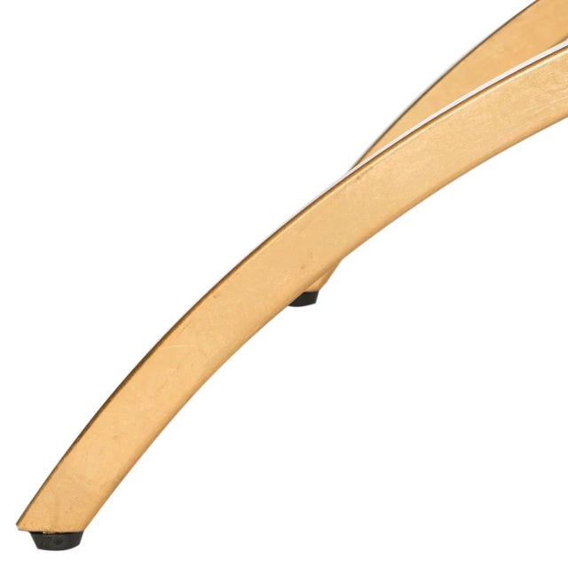 Arc Linen Bench in Light Beige & Gold For Sale - Image 4 of 6