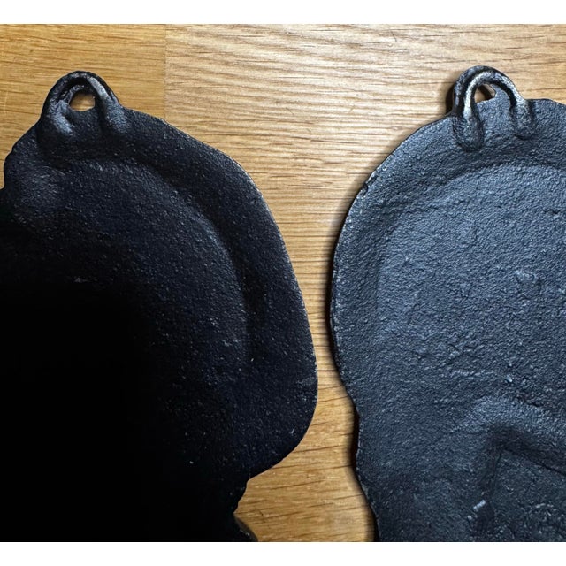 Mid 20th Century Pair of Colonial Revival Black Cast Iron Wall Silhouettes, a Pair For Sale - Image 10 of 10