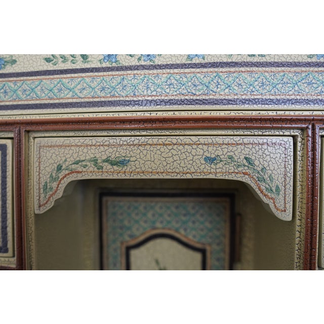 Vintage Maitland Smith Miniature Secretary Desk Jewelry Cabinet For Sale - Image 14 of 18