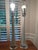 Chrome Vintage Lucite Cased Glass Column Table Lamps - a Pair For Sale - Image 8 of 9