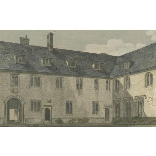After Samuel Sparrow, Corpus Christi College Cambridge, 1800s, Hand-Colored Engraving For Sale - Image 3 of 10