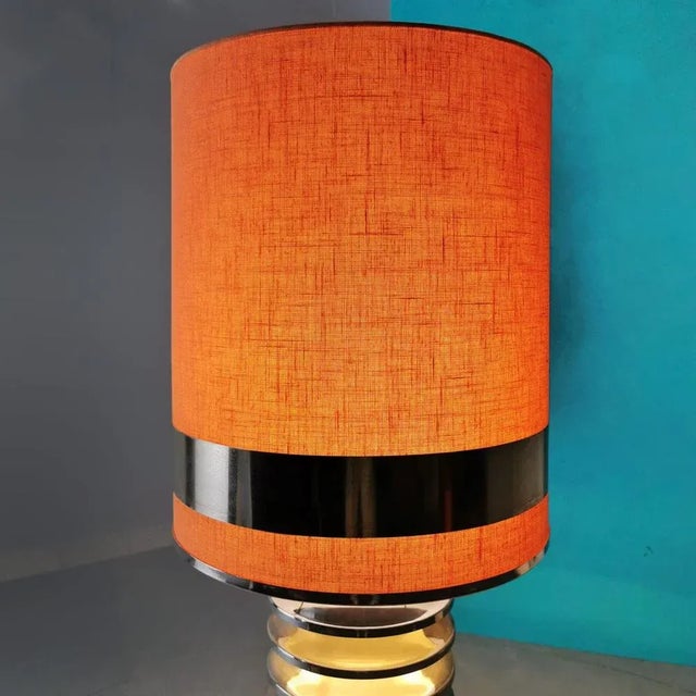 1970s Chrome Floor Lamp with Fabric Lampshade from Star Leuchten, 1970s For Sale - Image 5 of 13
