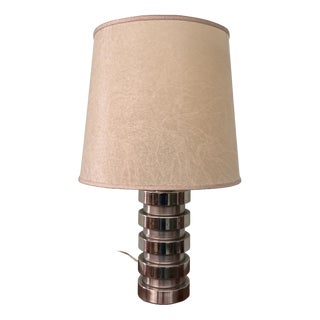 Italian Space Age Table Lamp in Chrome Steel, 1970s For Sale