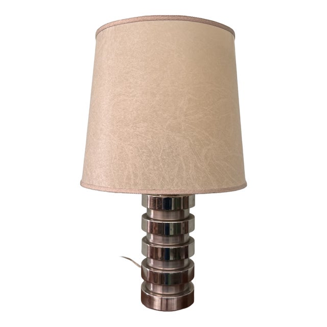 Italian Space Age Table Lamp in Chrome Steel, 1970s For Sale