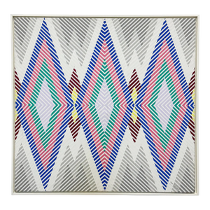 Gabe Silverman 1980s Abstract Op Art Painting on Canvas, Newly Framed