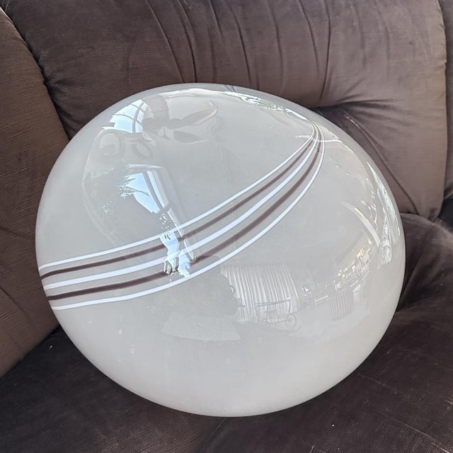 Mid-Century Ellipsoid Murano Glass Swirl Pendant, 1970s For Sale - Image 16 of 17