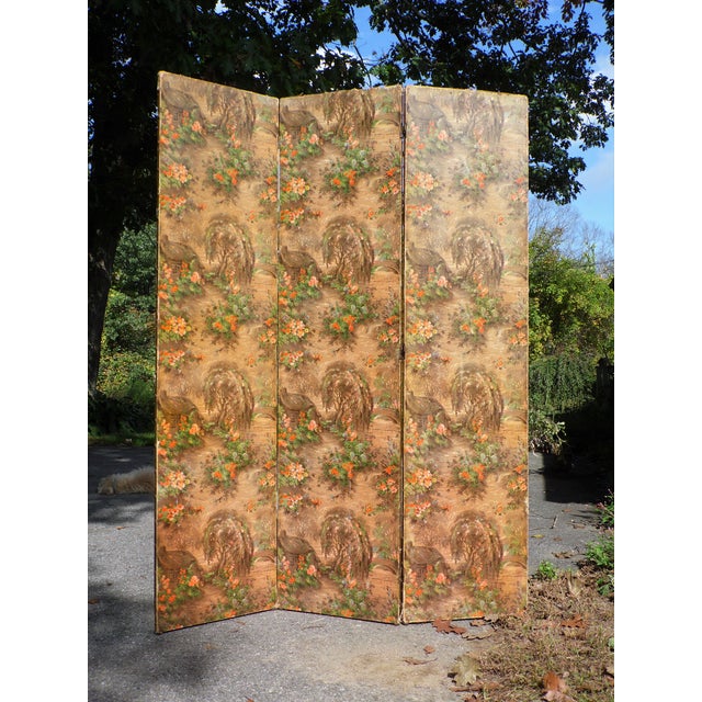 Vintage Room Divider 3 Panel Folding Changing Privacy Screen Chairish