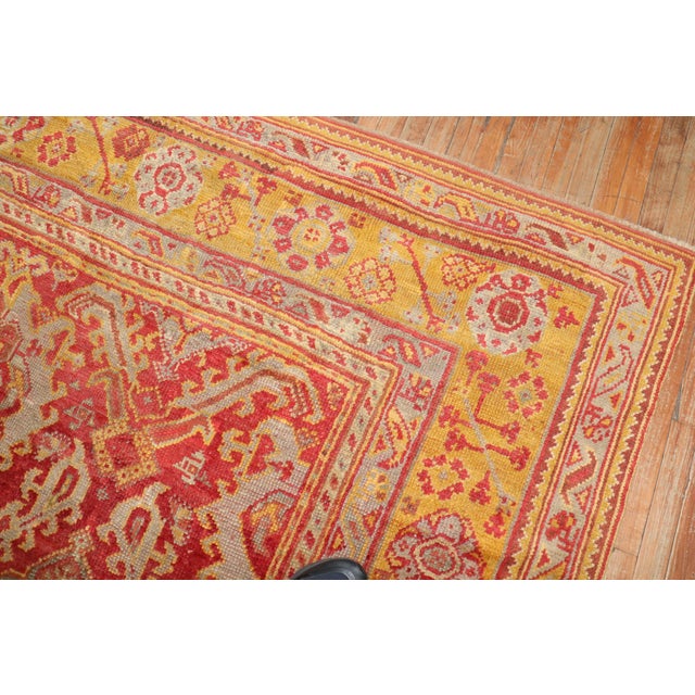 Raspberry Oversize Antique Turkish Oushak - 12'2" x 17'10" For Sale In New York - Image 6 of 6