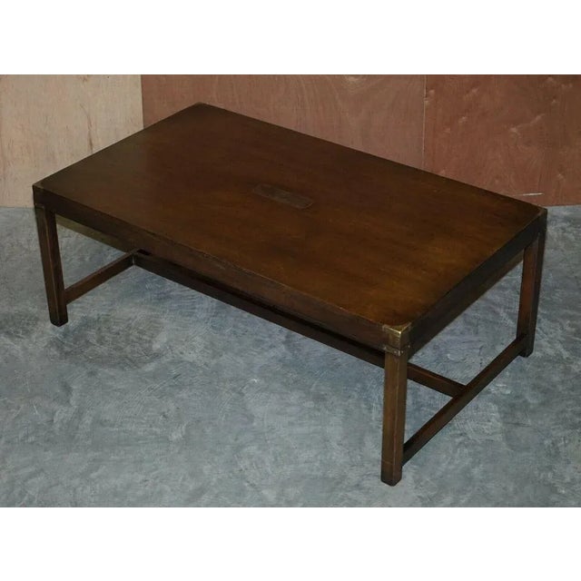 Large Kennedy Military Campaign Coffee Table in Hardwood from Harrods For Sale - Image 3 of 12
