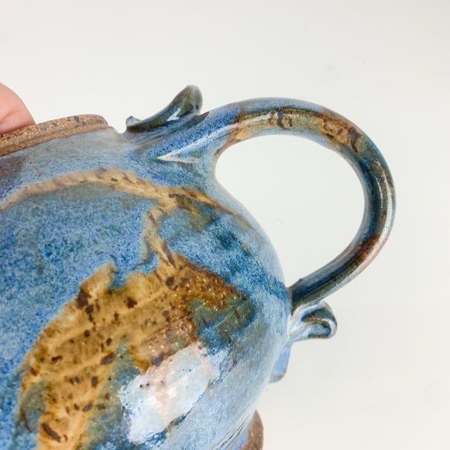 Vintage Studio Art Pottery Glazed Stoneware Teapot With Lid 1983 Larry Pejeau For Sale In Baltimore - Image 6 of 9