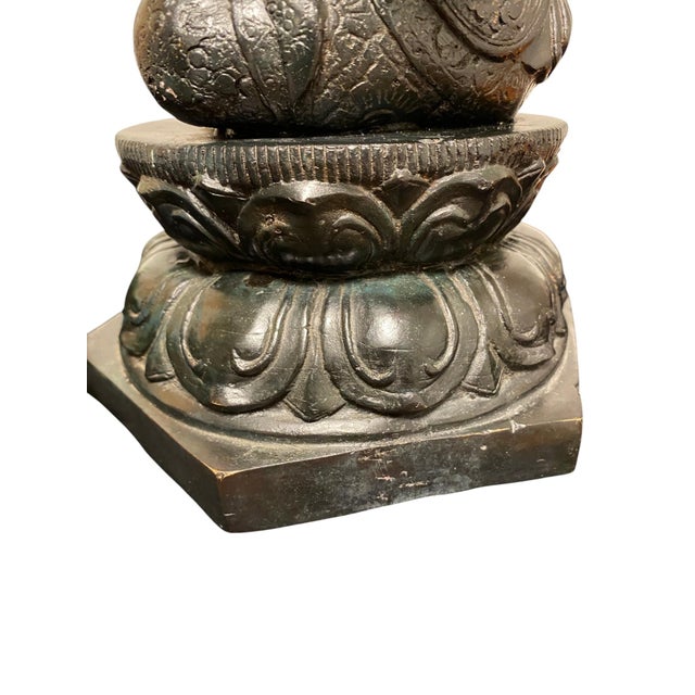Early 20th Century Antique Bronze Ganesha Statue Khmer Style Hindu 4-Arm Elephant God Sculpture For Sale - Image 5 of 18