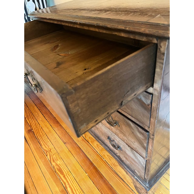19th Century Antique Burled Wood Veneer Bachelor’s Chest For Sale - Image 5 of 9