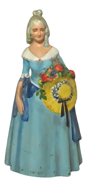 Large Antique American Classic Victorian Southern Southern Belle Woman & Hat Cast Iron Doorstop - Circa 1920s