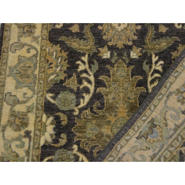 Textile 1990s Shabby Chic Vintage Charcoal Hand-Knotted Wool Rug - 2′7″ × 10′3″ For Sale - Image 7 of 8