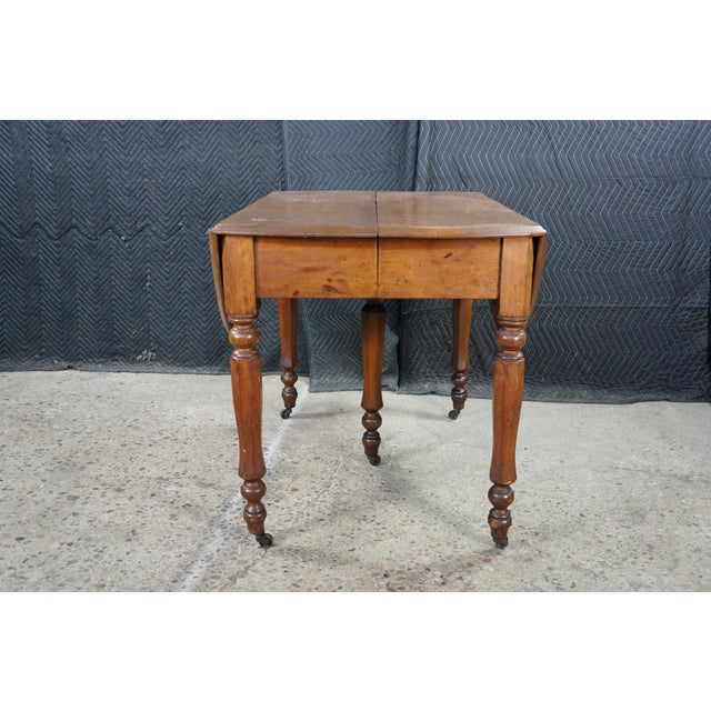Antique 19th Century Victorian Mahogany Drop Leaf Oval Dining Table Console For Sale - Image 6 of 18