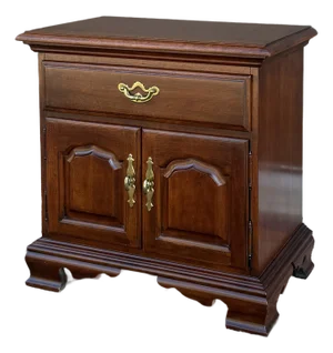 Vintage Thomasville Chippendale Collector's Cherry Nightstand Cabinet With Drawer