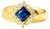 Late 20th Century 14K Yellow Gold Sapphire Diamond Band Ring, Size 7 For Sale