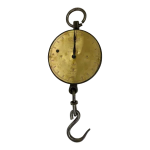 Antique 200 Lb Capacity Brass Salter Spring Balance Scale # 20 T From England - Circa 1920