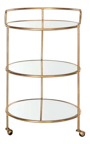 Wells Bar Cart in Gold