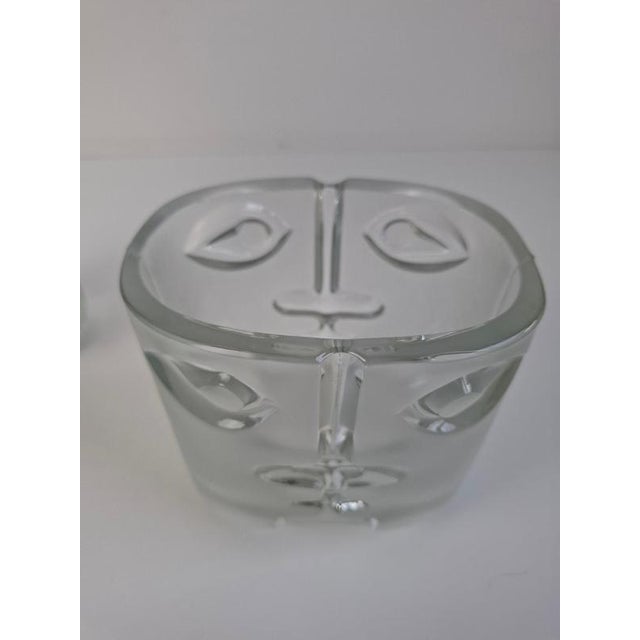 Rare pair of sculptural Face vases designed by Adolf Matura in 1972 for Sklo Union, Libochovice, Czechoslovakia. This...