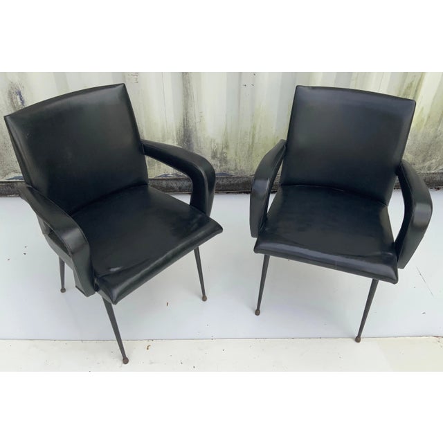 Jacques Adnet Style Armchair, circa 1960 - A Pair For Sale - Image 9 of 12