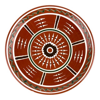 1996 Vintage Hand Thrown H & E Pugh Redware Bowl Signed Southwestern Style Art Pottery For Sale