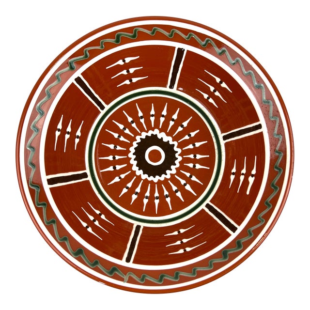 1996 Vintage Hand Thrown H & E Pugh Redware Bowl Signed Southwestern Style Art Pottery For Sale