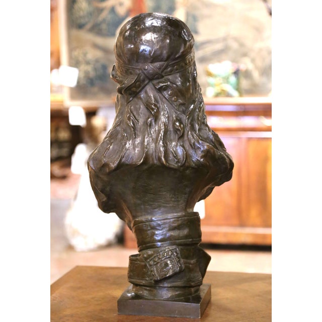 Bronze 19th Century Belgian Bronze Bust “Judith” by Albert Hambresin For Sale - Image 8 of 13
