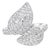 Late 20th Century 14K White Gold Diamond Designer Leaf Ring Band, Size 8 For Sale