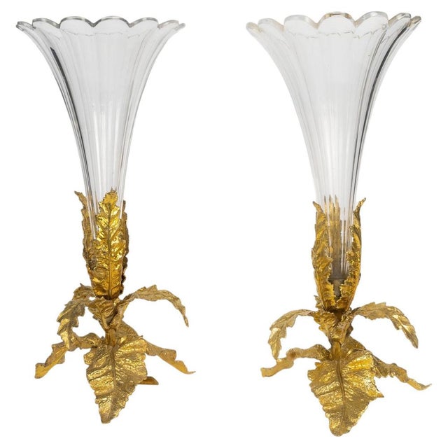Napoleon III Crystal and Gilded Bronze Vases from Baccarat, 19th Century, Set of 2 For Sale - Image 6 of 6