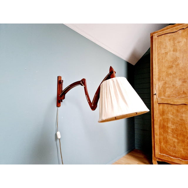 Scandinavian Teak Scissor Wall Light, 1960s For Sale - Image 14 of 16