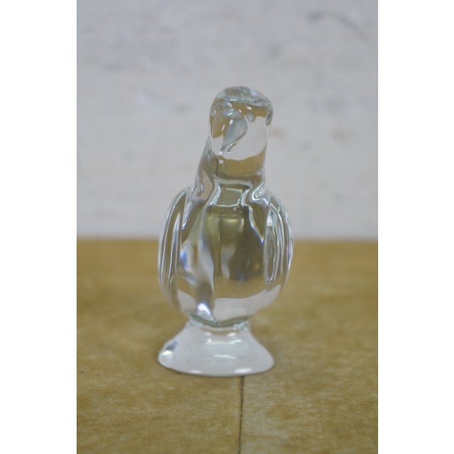 Baccarat Baccarat French Crystal Clear Glass Parrot Bird Paperweight Figurine 4" For Sale - Image 4 of 14