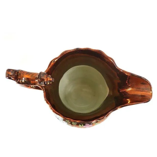English Staffordshire Enamelled Copper Luster Dog-Handle Pitcher For Sale - Image 12 of 13